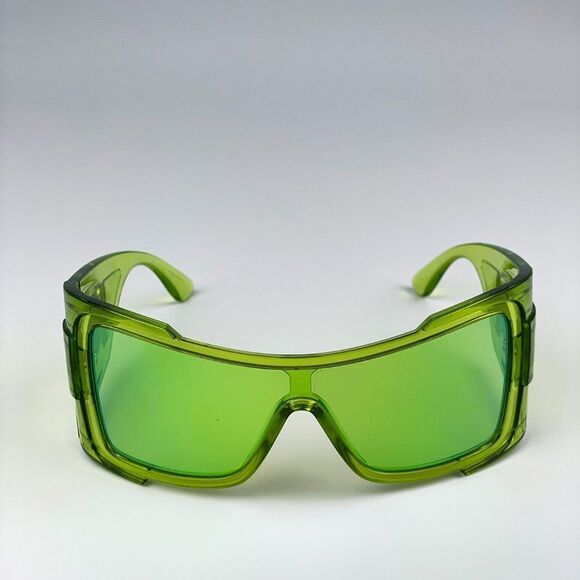 Versace VE4451 54208N Sunglasses Transparent Green Mirrored Wraparound Unisex - Picture 5 of 10